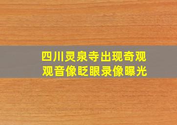 四川灵泉寺出现奇观 观音像眨眼录像曝光